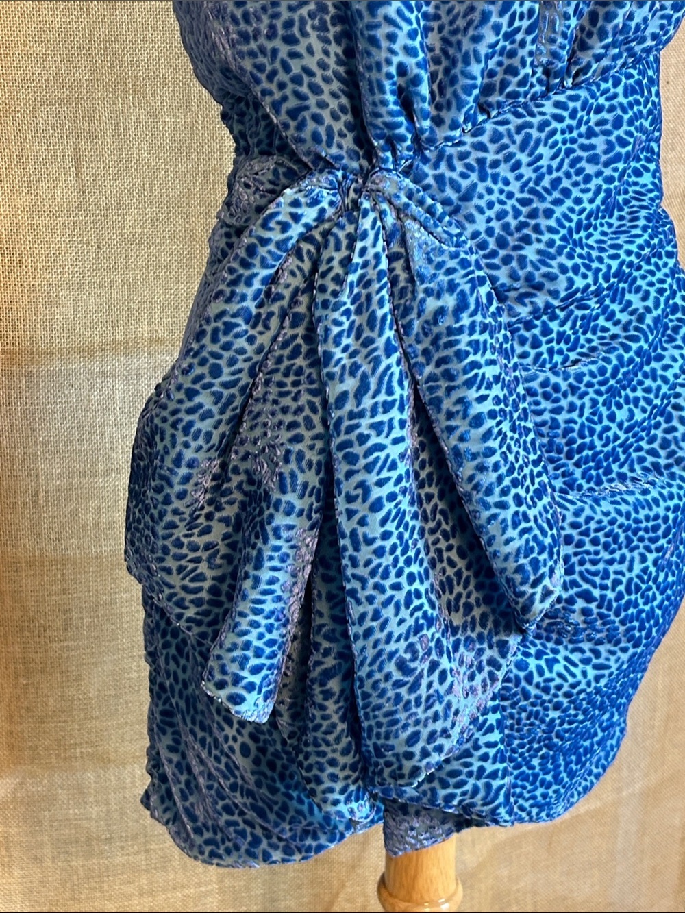 NEW NBD Pari Mini Dress in Blue Leopard Velvet Revolve Size Medium - Picture 5 of 16